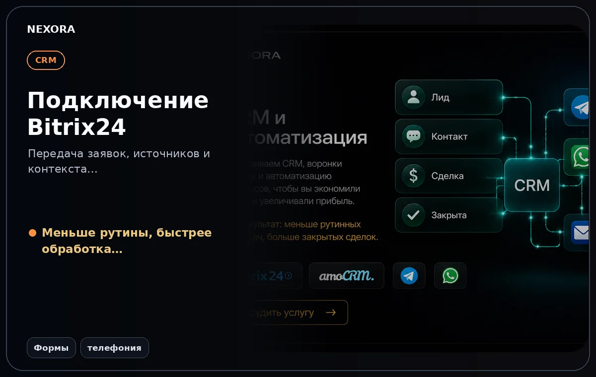 Подключение Bitrix24 — инструменты и сценарий услуги