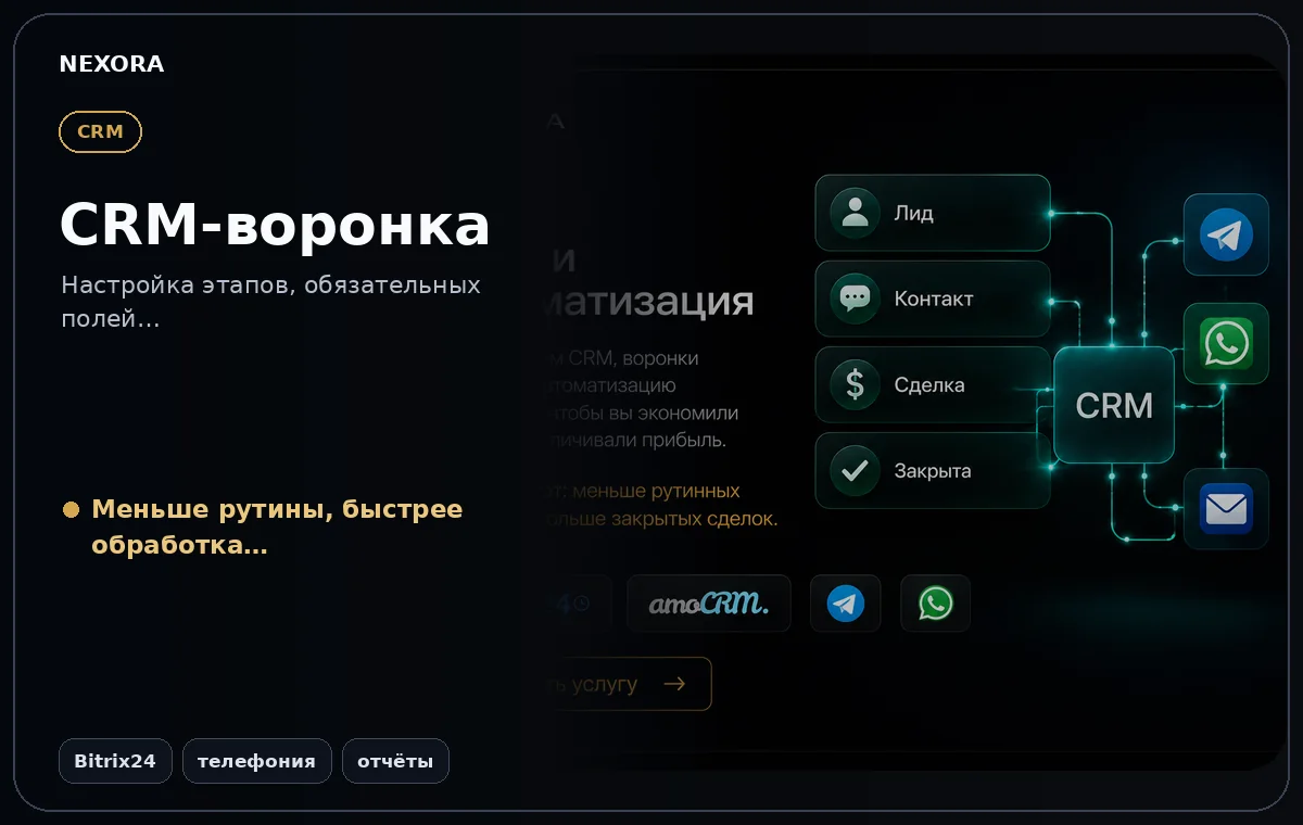 CRM-воронка — инструменты и сценарий услуги