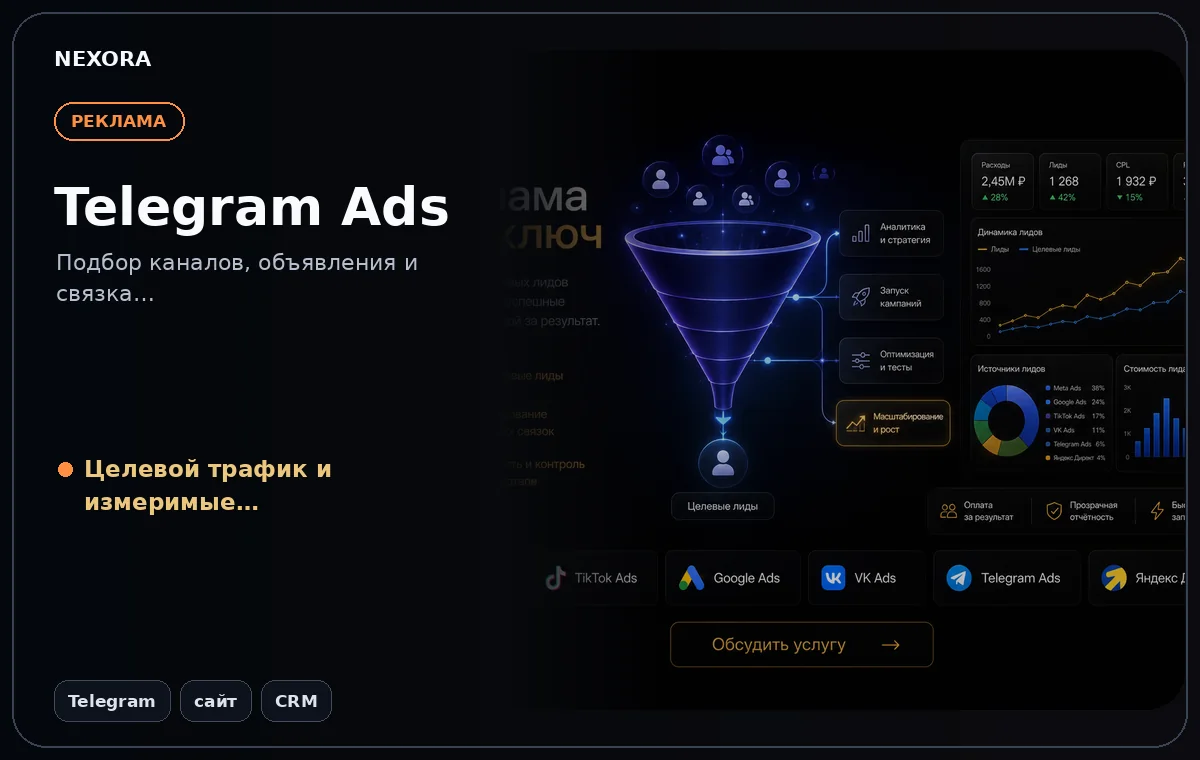 Telegram Ads — инструменты и сценарий услуги